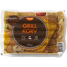 Here you can see grillkorv that will feed one Swede for 3 days.